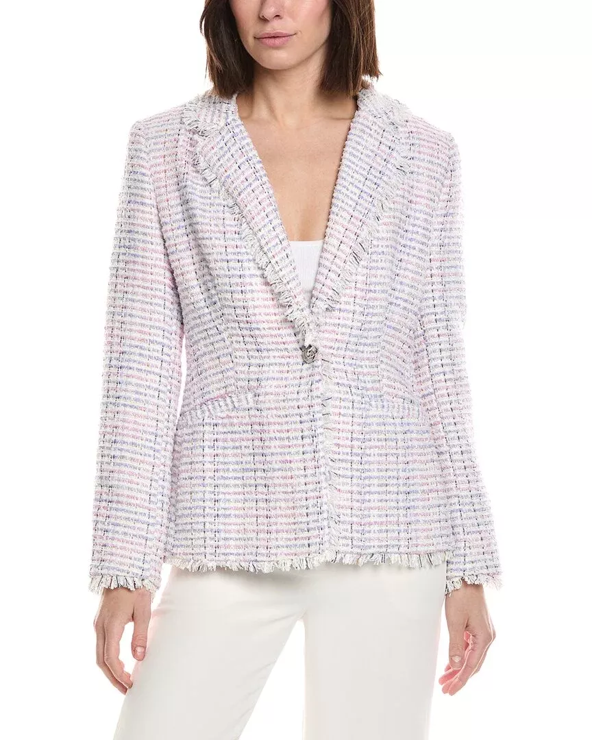 Cece Frayed Edge Straight Blazer