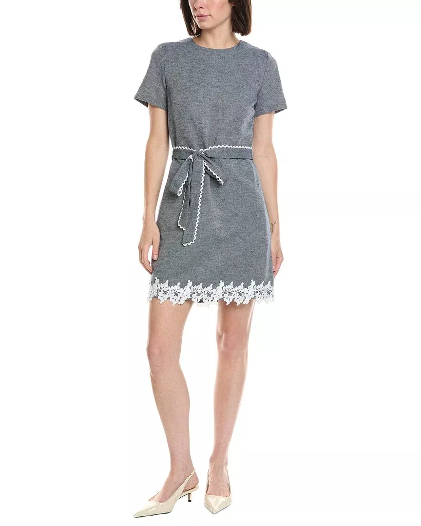 Cece A-Line Linen-Blend Mini Dress