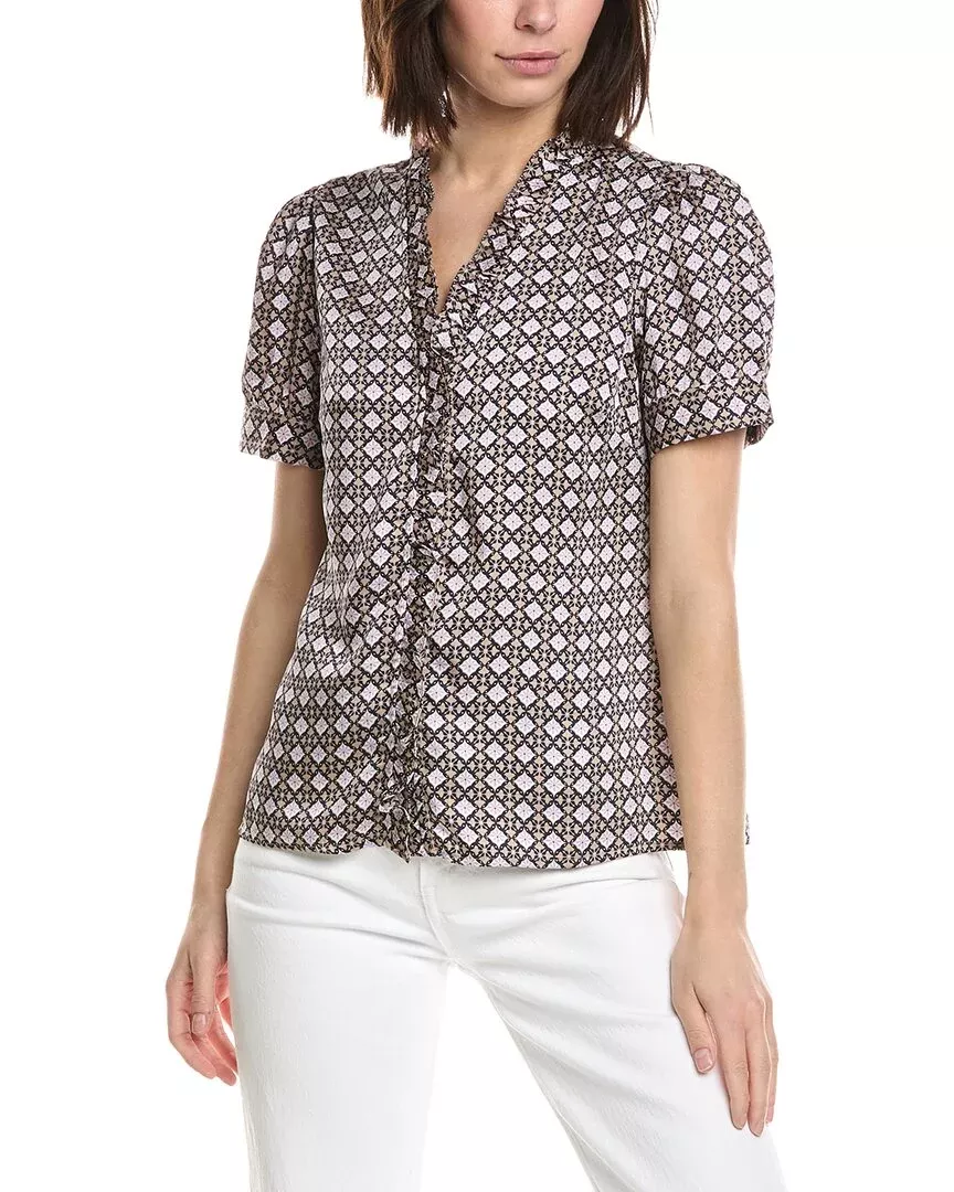 Cece Ruffle-Trim Top