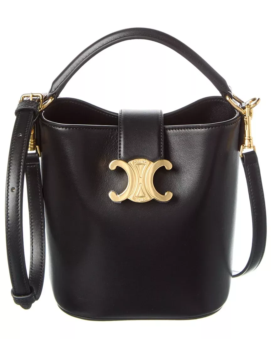 Celine Louise Mini Leather Bucket Bag