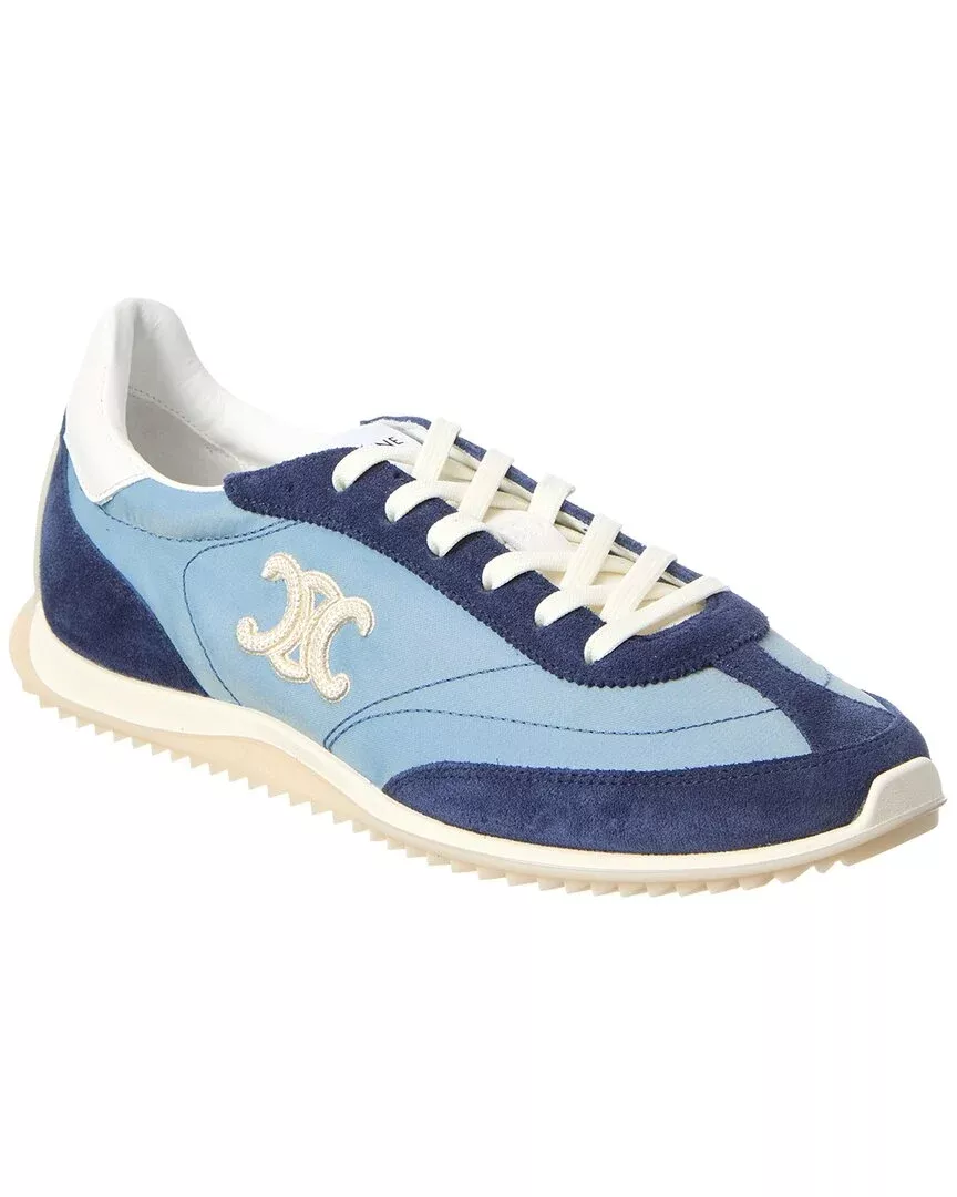 Celine Troimphe Low Top Suede & Nylon Sneaker