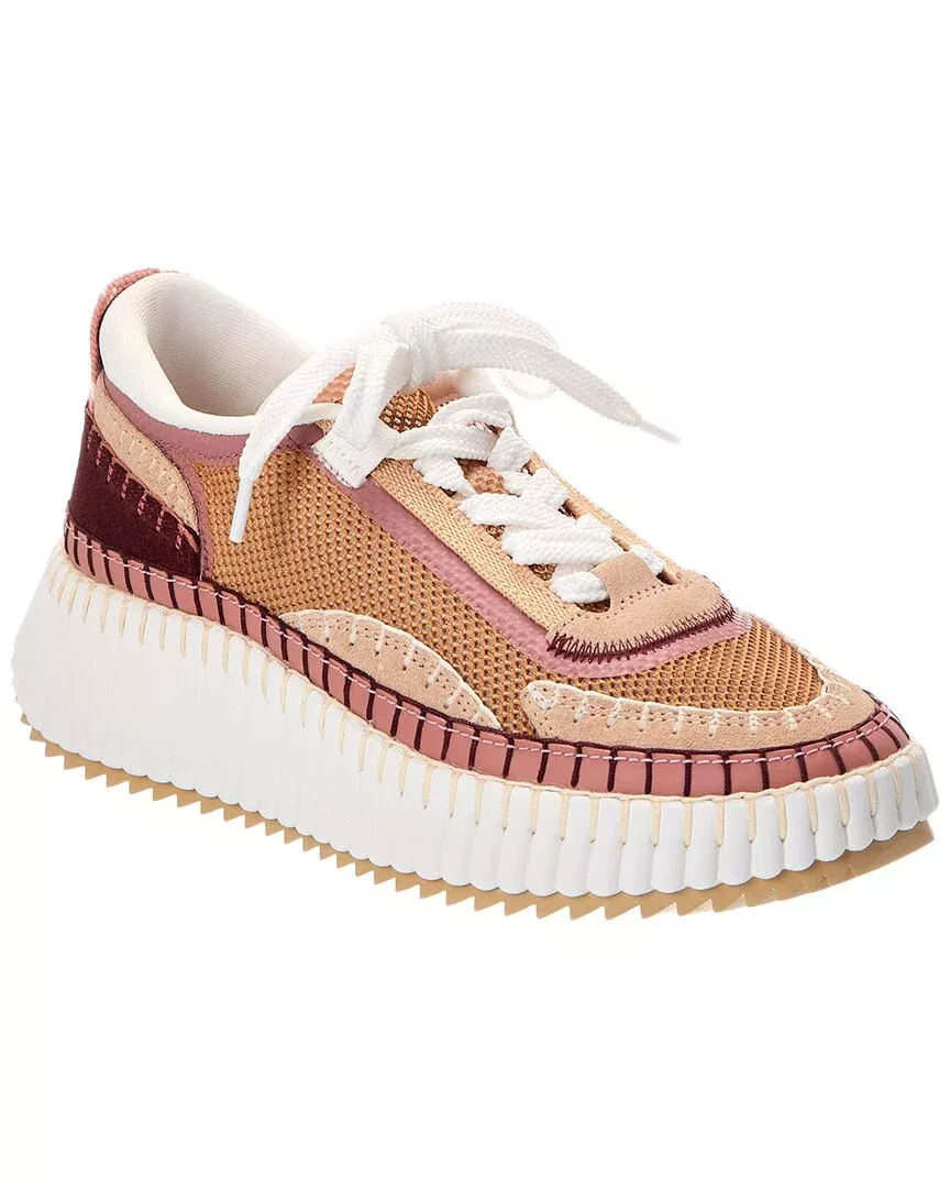 Chloé Nama Suede-Trim Sneaker