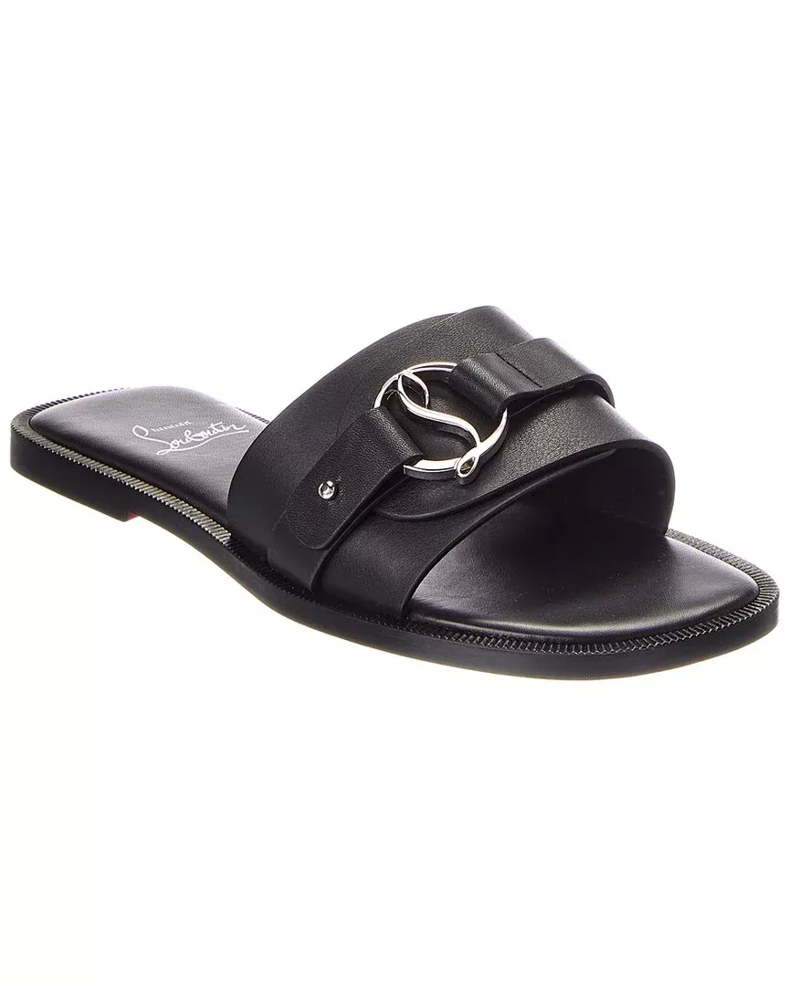 Christian Louboutin Logo Leather Flat