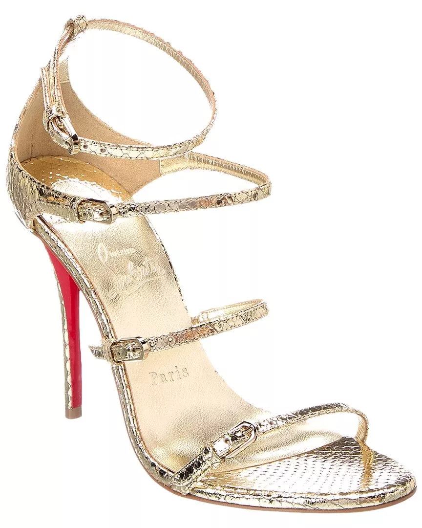Christian Louboutin Millenium Snakeskin-Embossed Leather Sandal