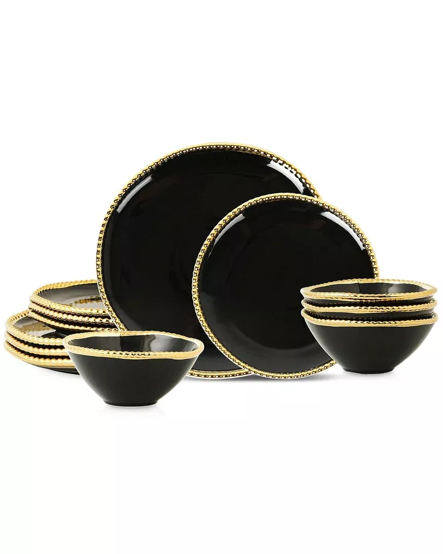 Christian Siriano Akoya 12Pc Porcelain Dinnerware Set