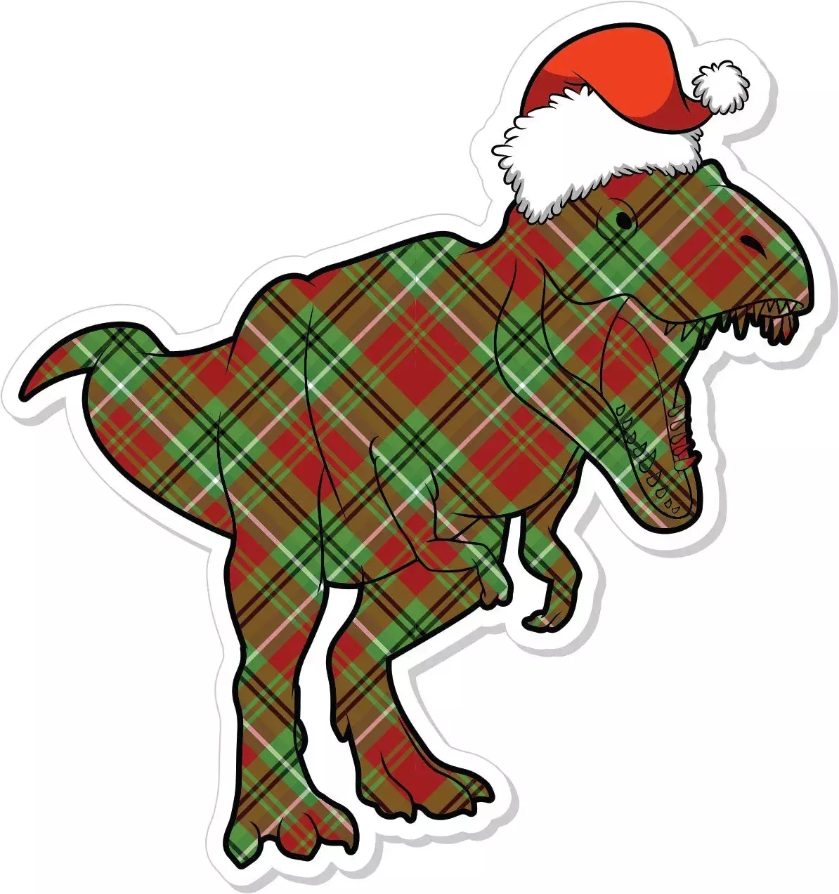 Christmas T-Rex- 4 inch Sticker
