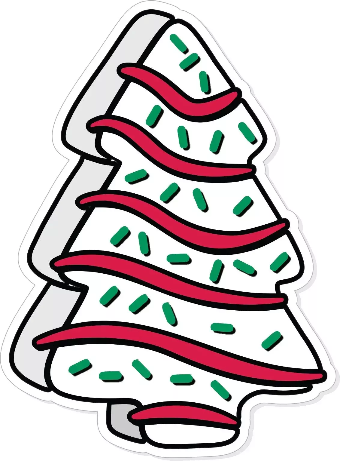 Christmas Tree Cake - 3.5" Sticker