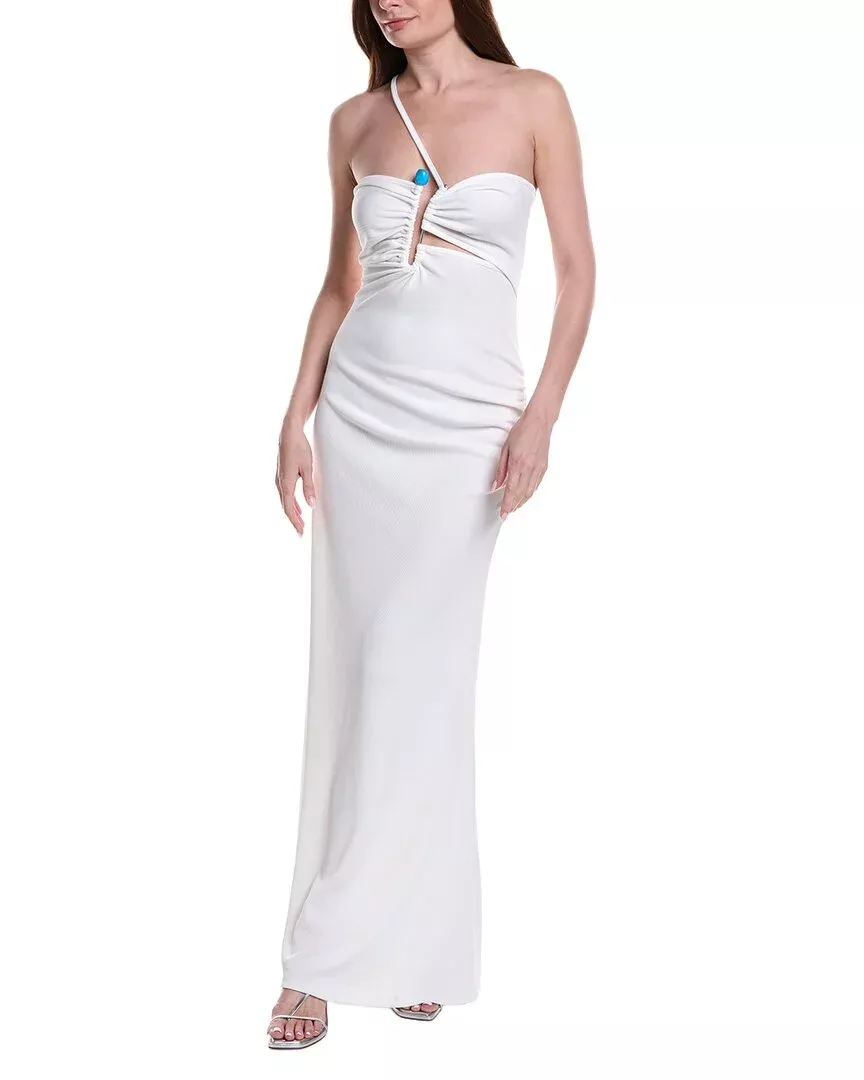 Christopher Esber Crystal Pin Cutaway Cami Dress