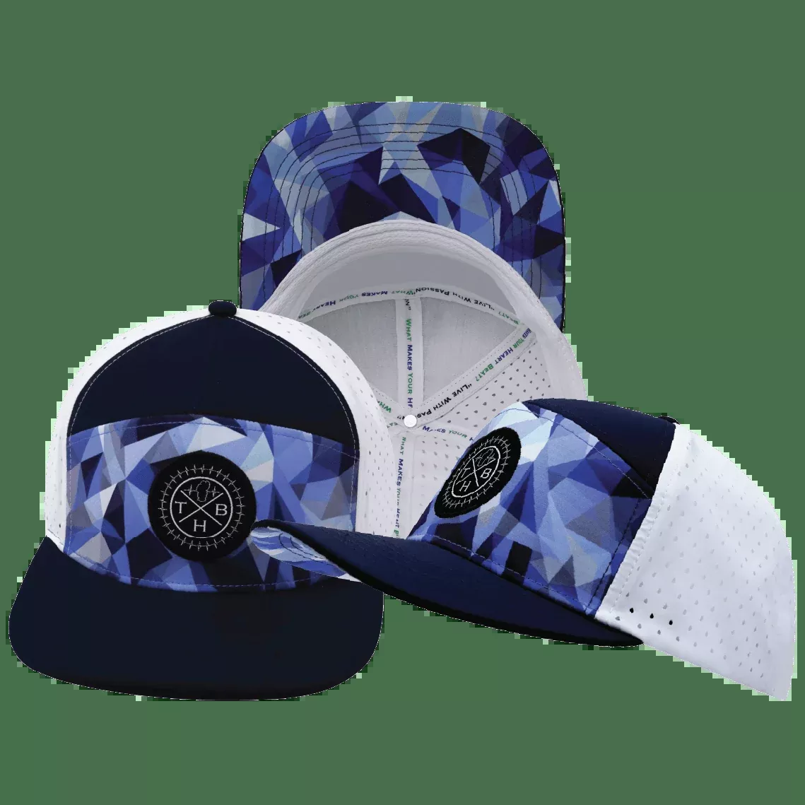 Color Vibes Hat - Flat Bill - Geo Blue - Navy / White - Laser Mesh