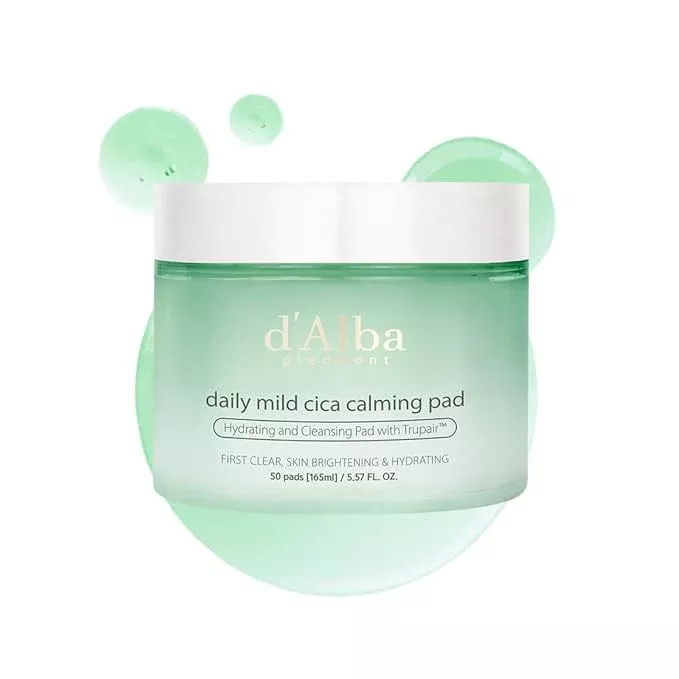 d'alba Piedmont Daily Mild Cica Calming Pad, Calming and Soothing Pads, Gentle Exfoliation
