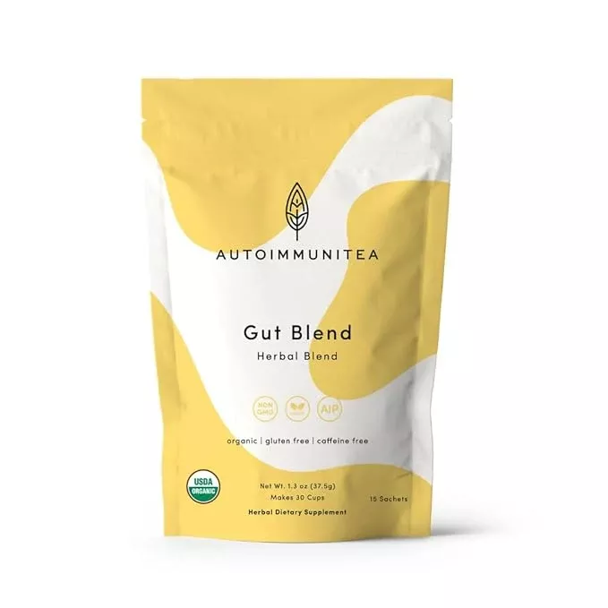 Digestive Tea – Leaky Gut Blend by AutoimmuniTea – Overall Digestive Support, and Stomach Sooth, Made of Organic Marshmallow root and Licorice Root, Cinnamon and Chamomile, IBS AIP Diet – 15 Tea Bags