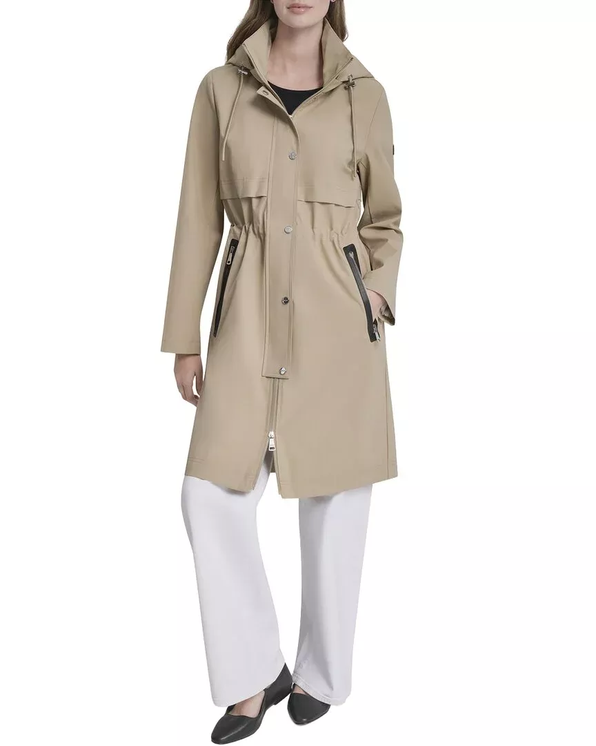 Dkny Cinch Waist Rain Jacket