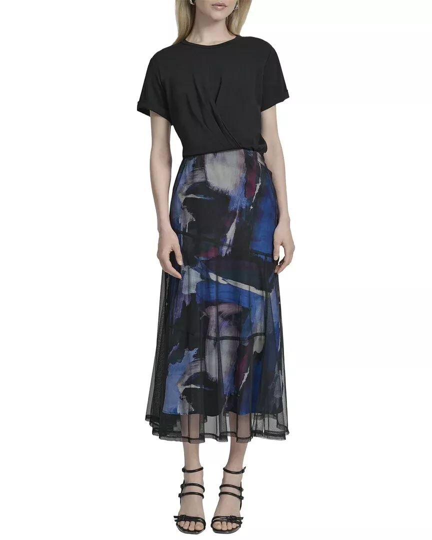Dkny Crewneck Midi Dress
