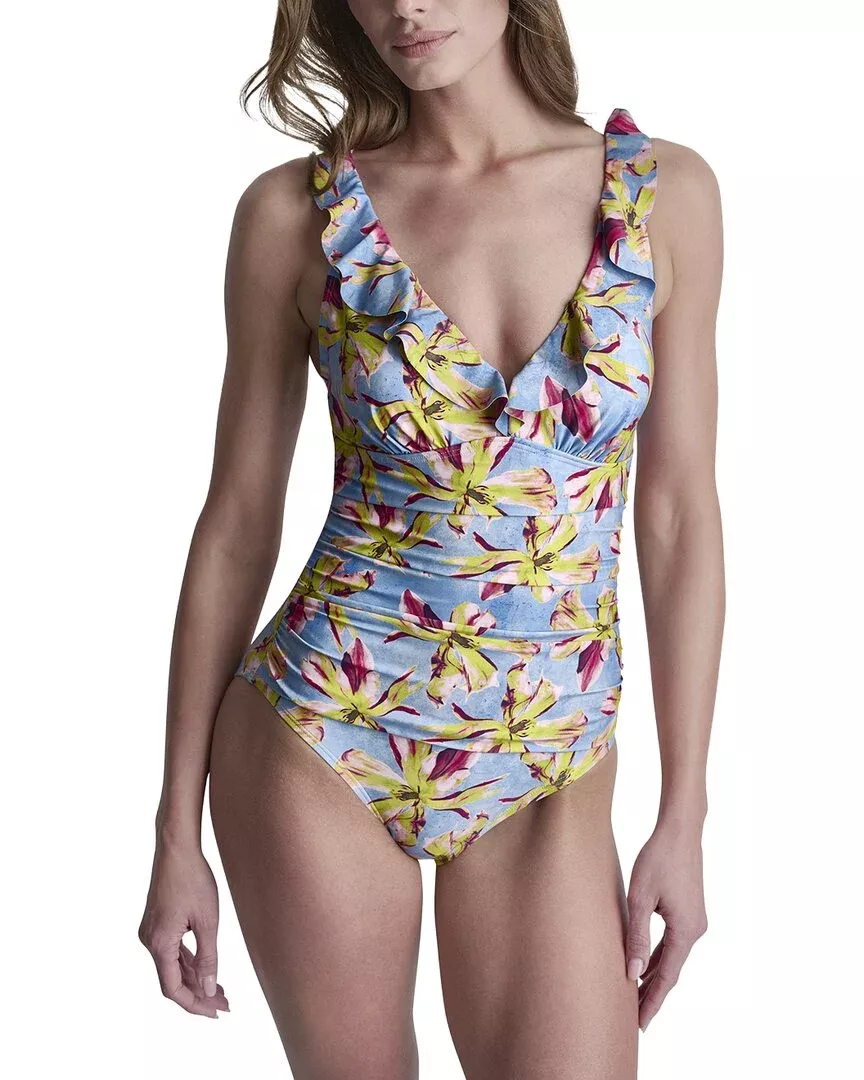 Dkny Ruffle Plunge Swimsuit