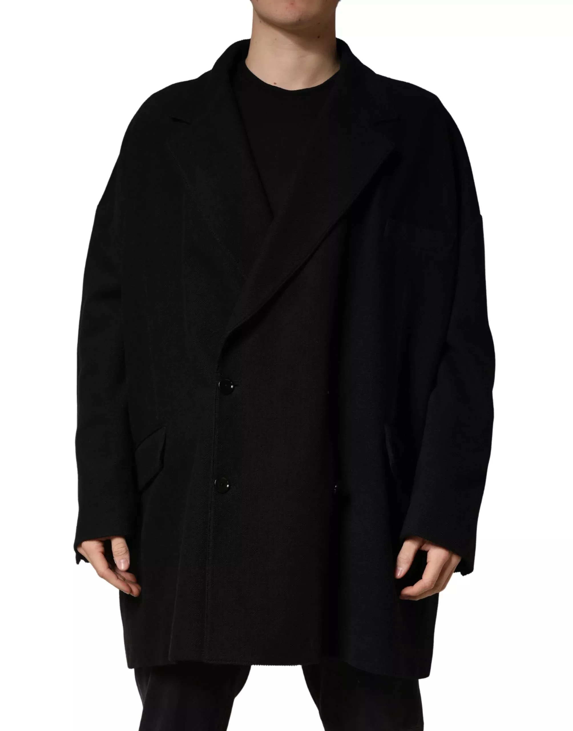 Dolce & Gabbana Black Double Breasted 2 Buttons Suit Men's Jacket