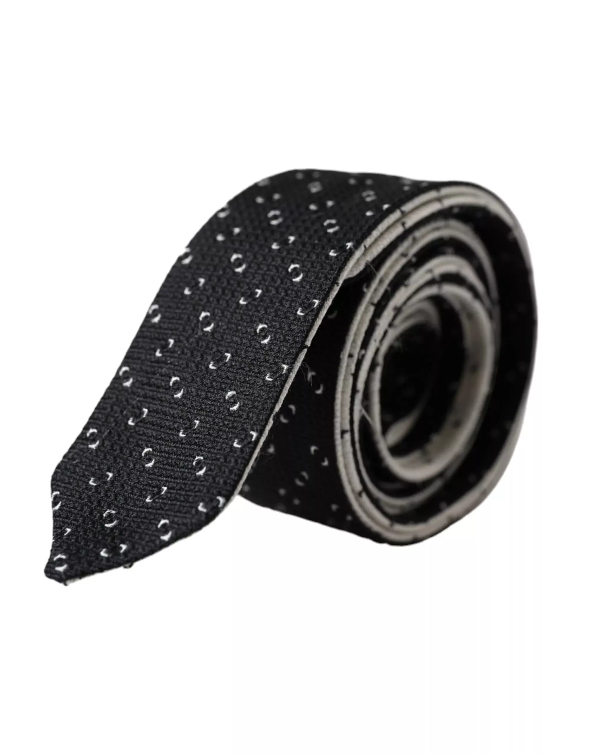 Dolce & Gabbana Black White Patterned Adjustable Men's Tie