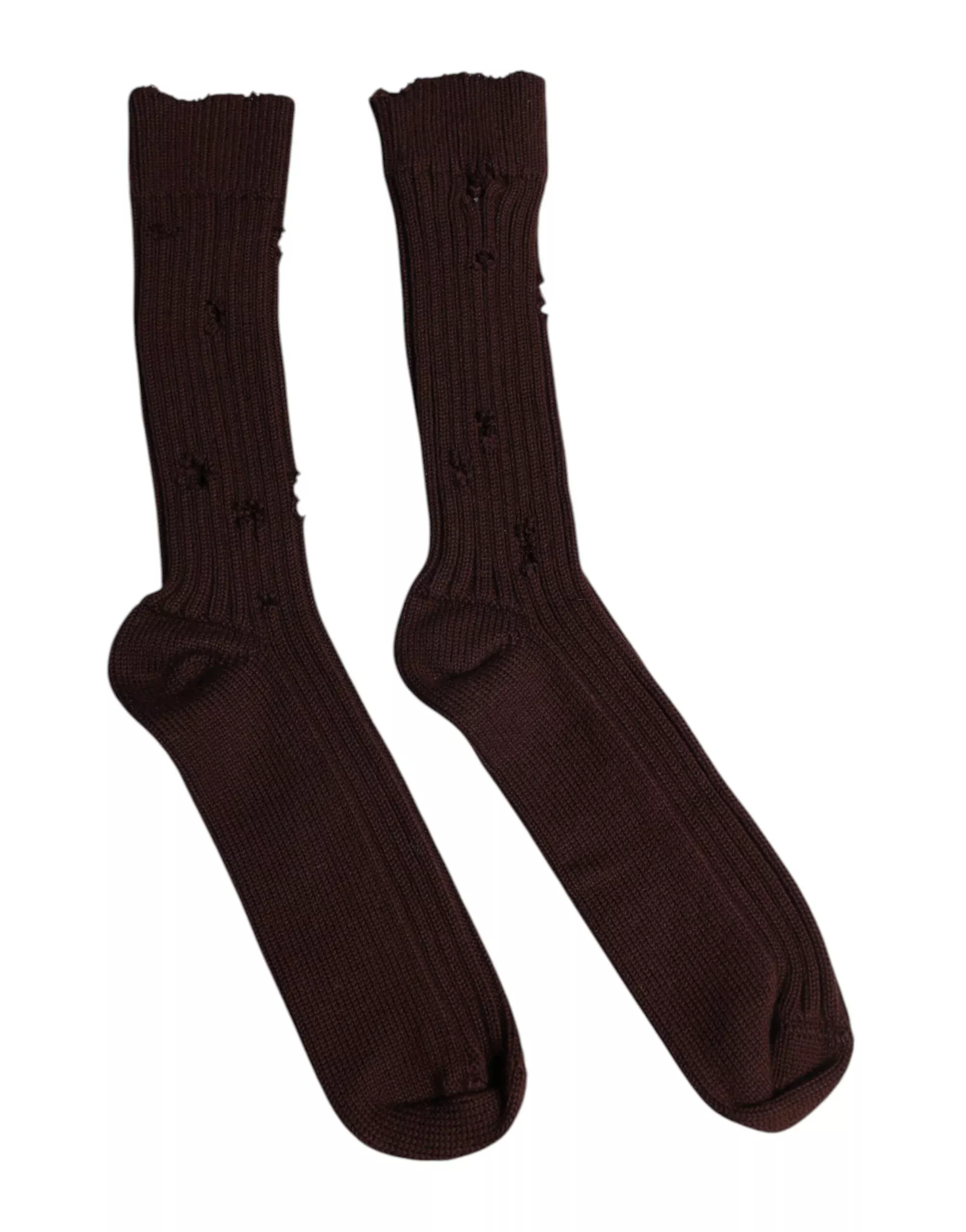 Dolce & Gabbana Brown Cotton Stretch Over The CalfSocks