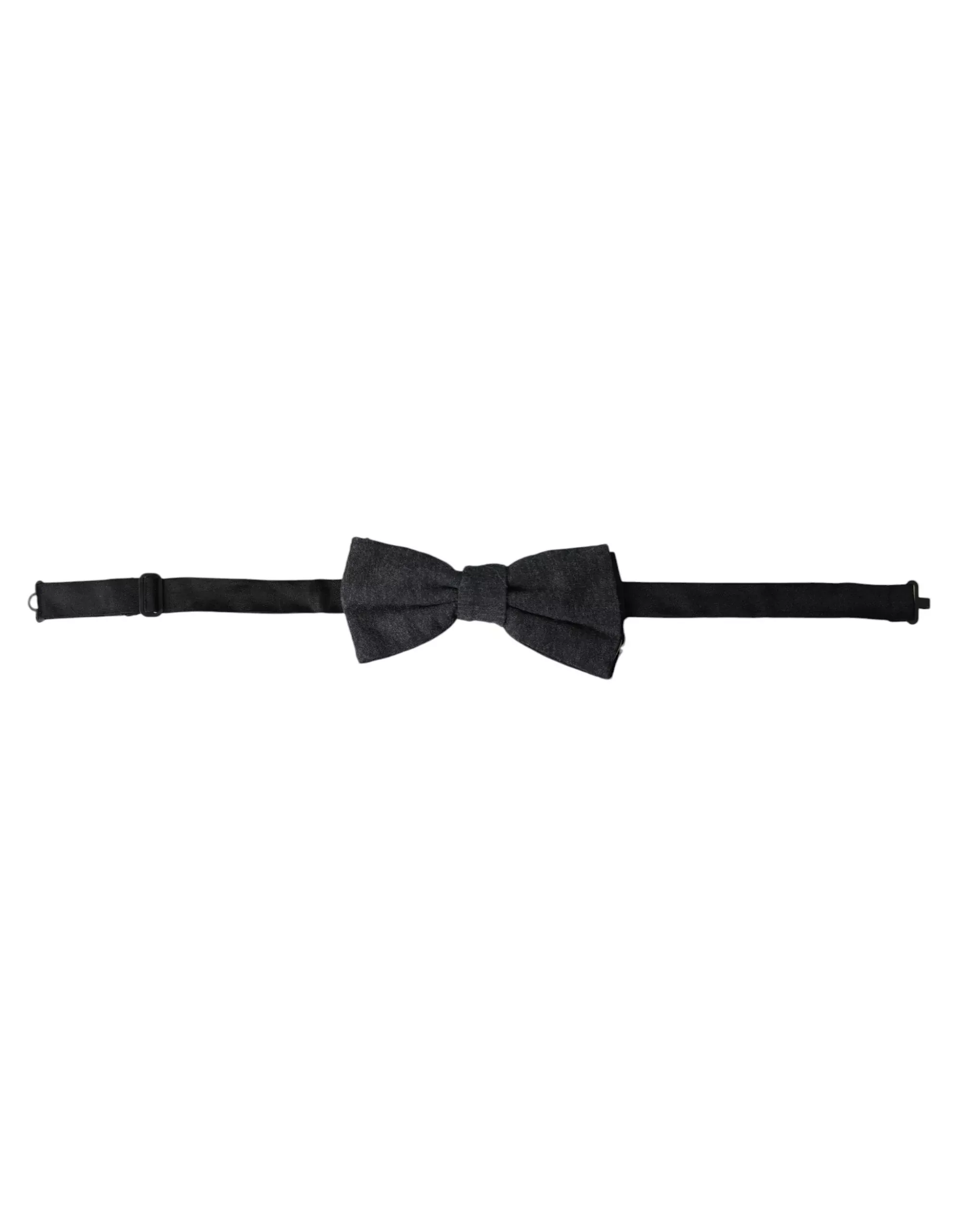 Dolce & Gabbana Dark Gray Silk Adjustable Neck Men Bow Men's Tie