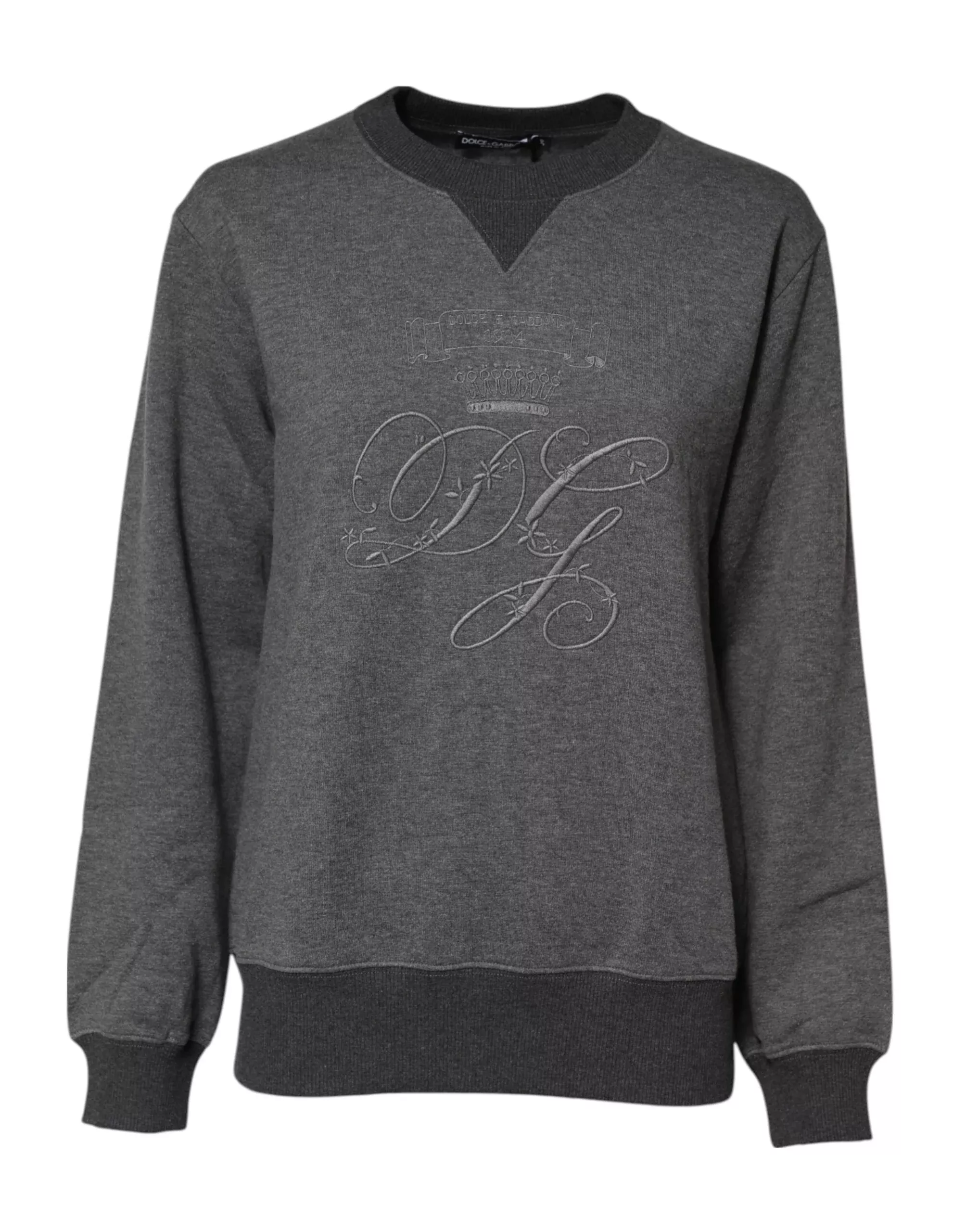 Dolce & Gabbana Gray DG Logo Embroidered Pullover Women's Sweater