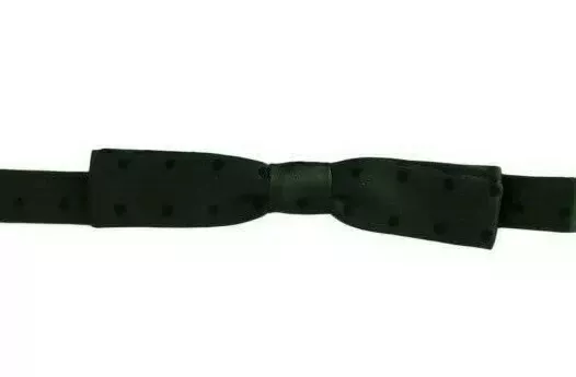 Dolce & Gabbana Green Dotted Silk Adjustable Neck Bow Men's Tie