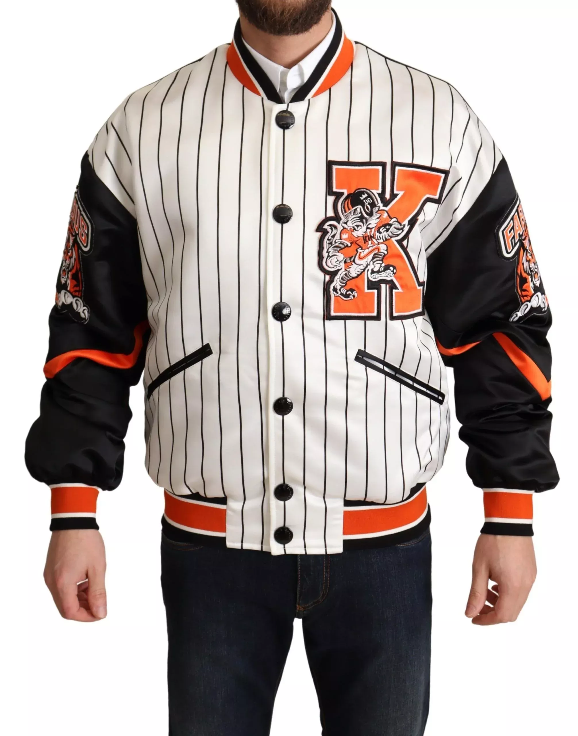 Dolce & Gabbana Multicolor Bomber King Logo #DGMILLENNIALS Men's Jacket