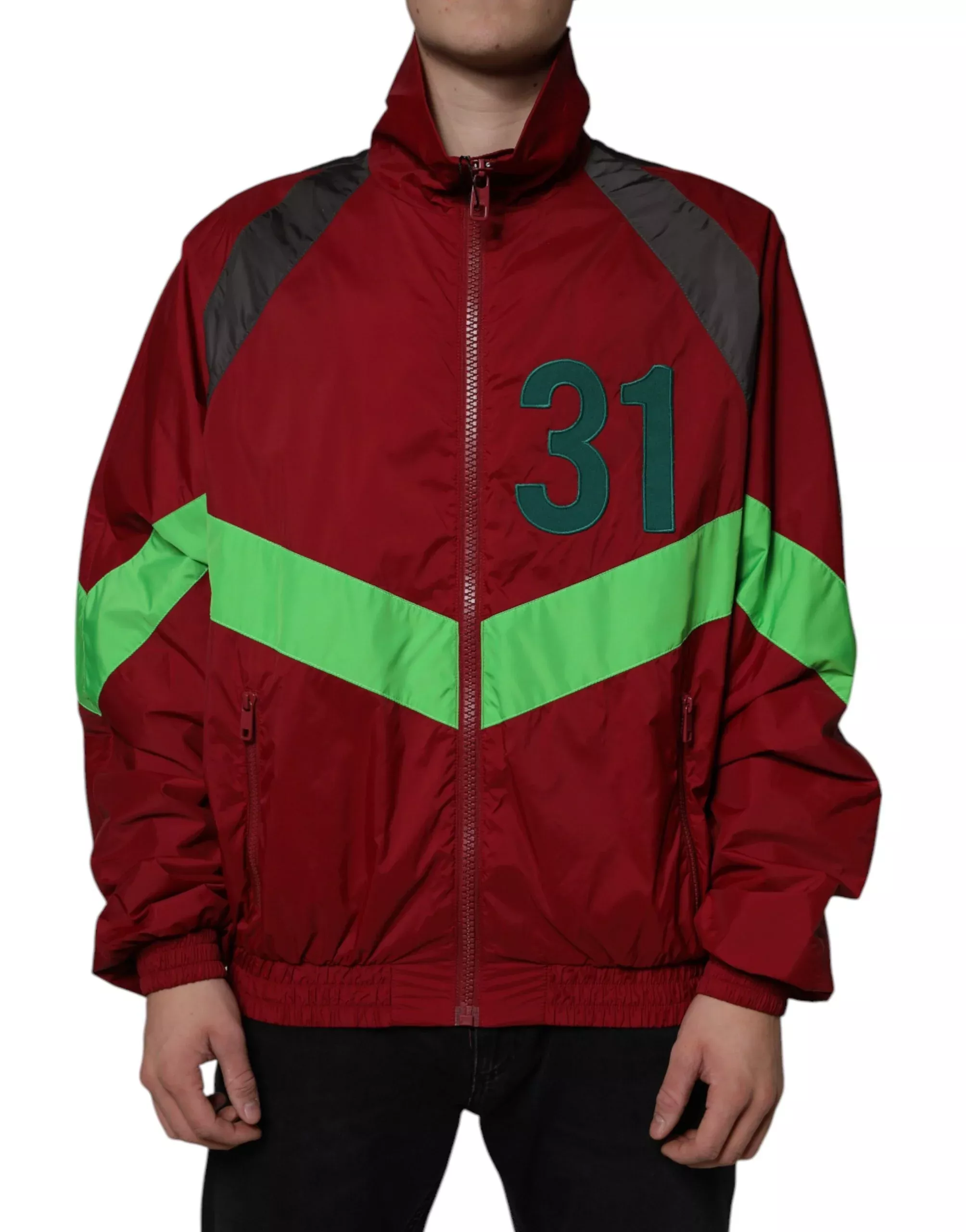 Dolce & Gabbana Multicolor Nylon Full Zip Windbreaker Men's Jacket