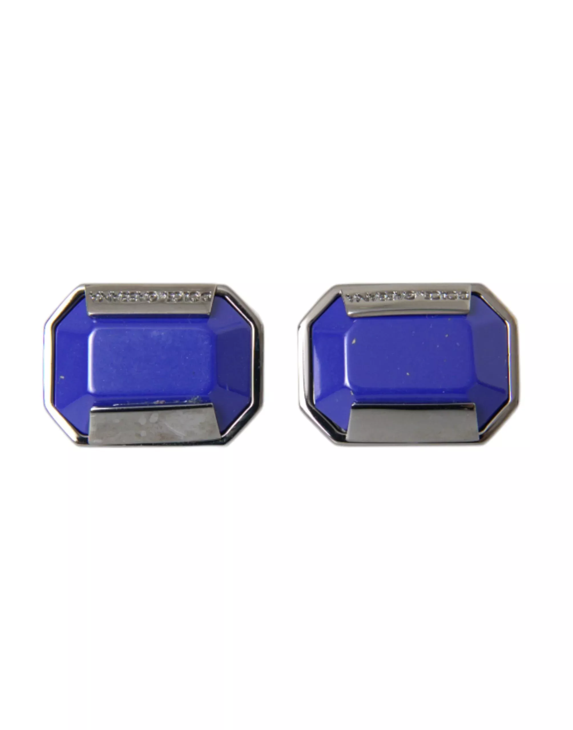 Dolce & Gabbana Silver Plated Brass Pin Crystal Men's Cufflinks