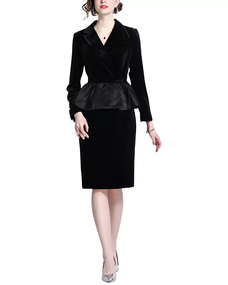Dza 2Pc Blazer & Skirt Set