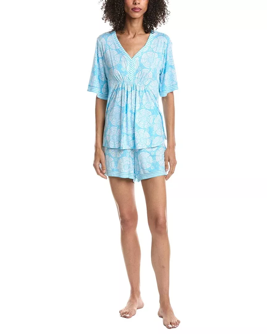 Ellen Tracy 2Pc Pajama Top & Short Set