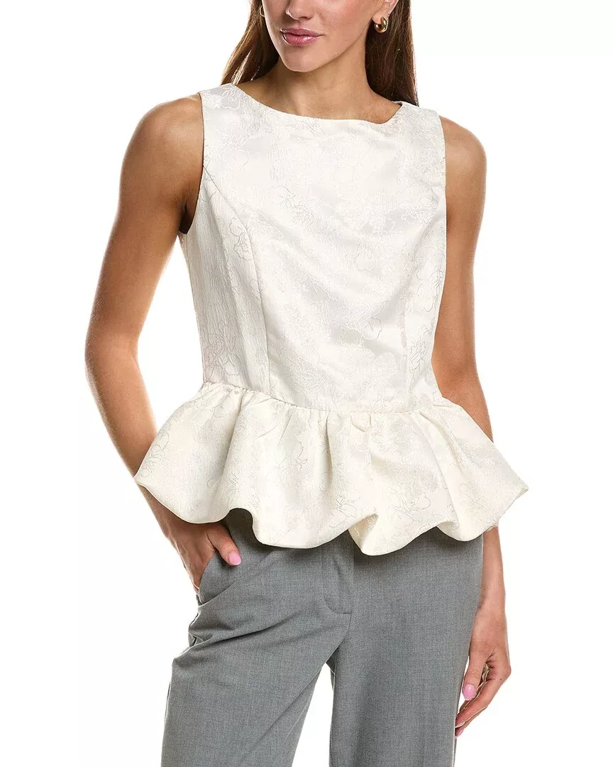 Endless Rose Jacquard Sleeveless Peplum Top