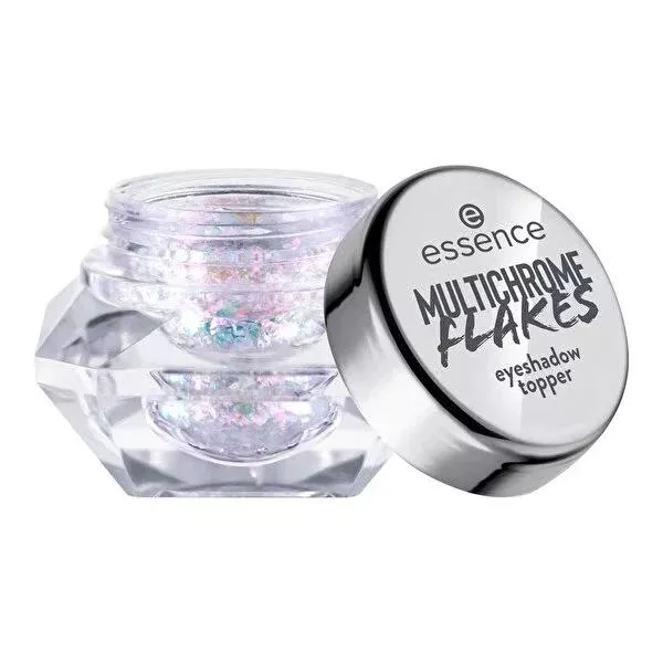 Essence Multichrome Flakes Eyeshadow/Eyeshadow Topper - Water-Based, Multi-Colored Eye Makeup, Versatile Makeup Product