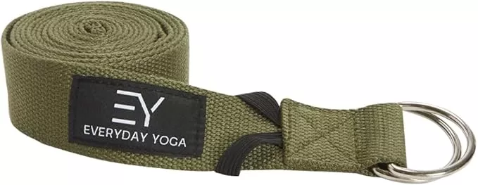 Everyday Yoga Super Strong Strap with Metal D-ring Buckle - Improve Flexibility, Stretching, and Physical Therapy Fitness.