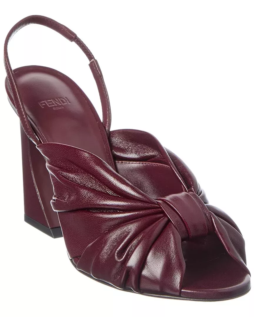 Fendi Arco Leather Slingback Sandal