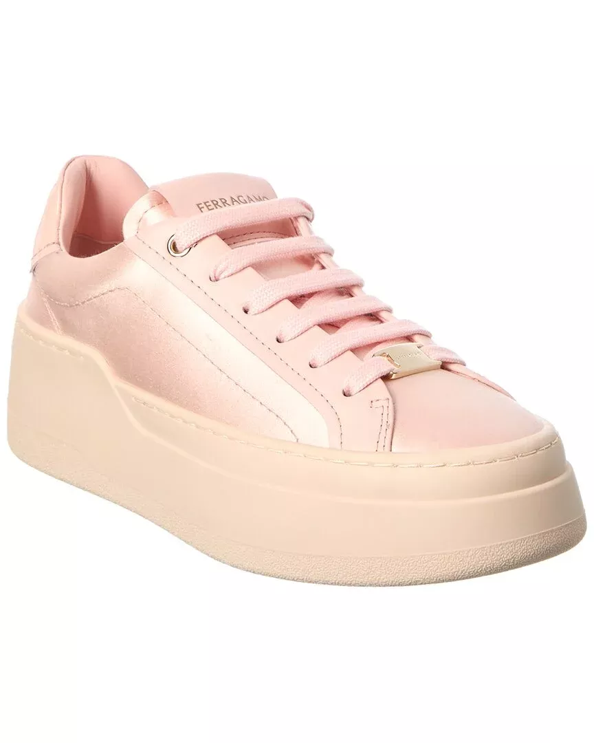 Ferragamo Dahlia Leather & Satin Sneaker