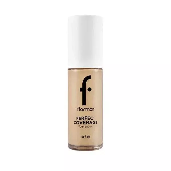 Flormar High Coverage Foundation Makeup with SPF15 - Perfect Coverage, Moisturizing, Semi-Matte Finish