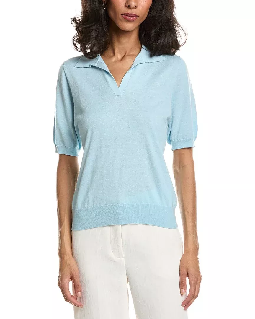 Forte Summer Polo Silk & Cashmere-Blend Sweater