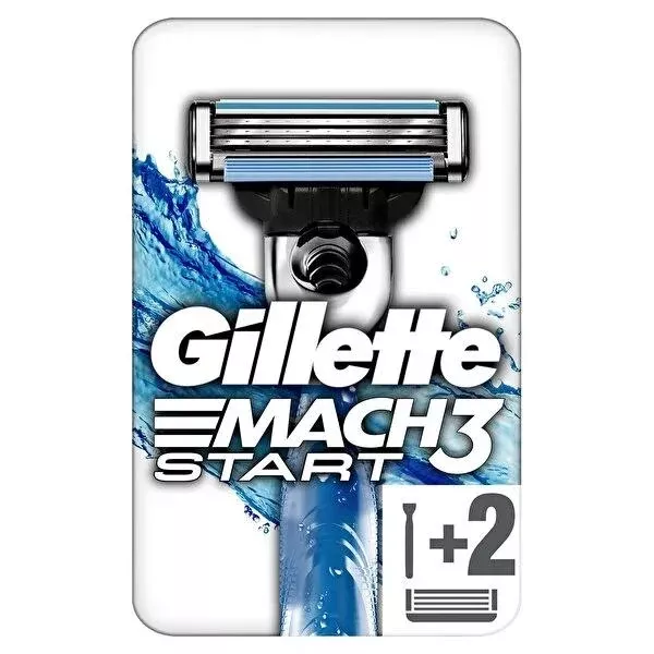 Gillette Mach3 Start Men's Razor Handle for Comfortable Shaving Experience - Aqua-Grip, DuraComfort, Compatible with Mach3 Blades