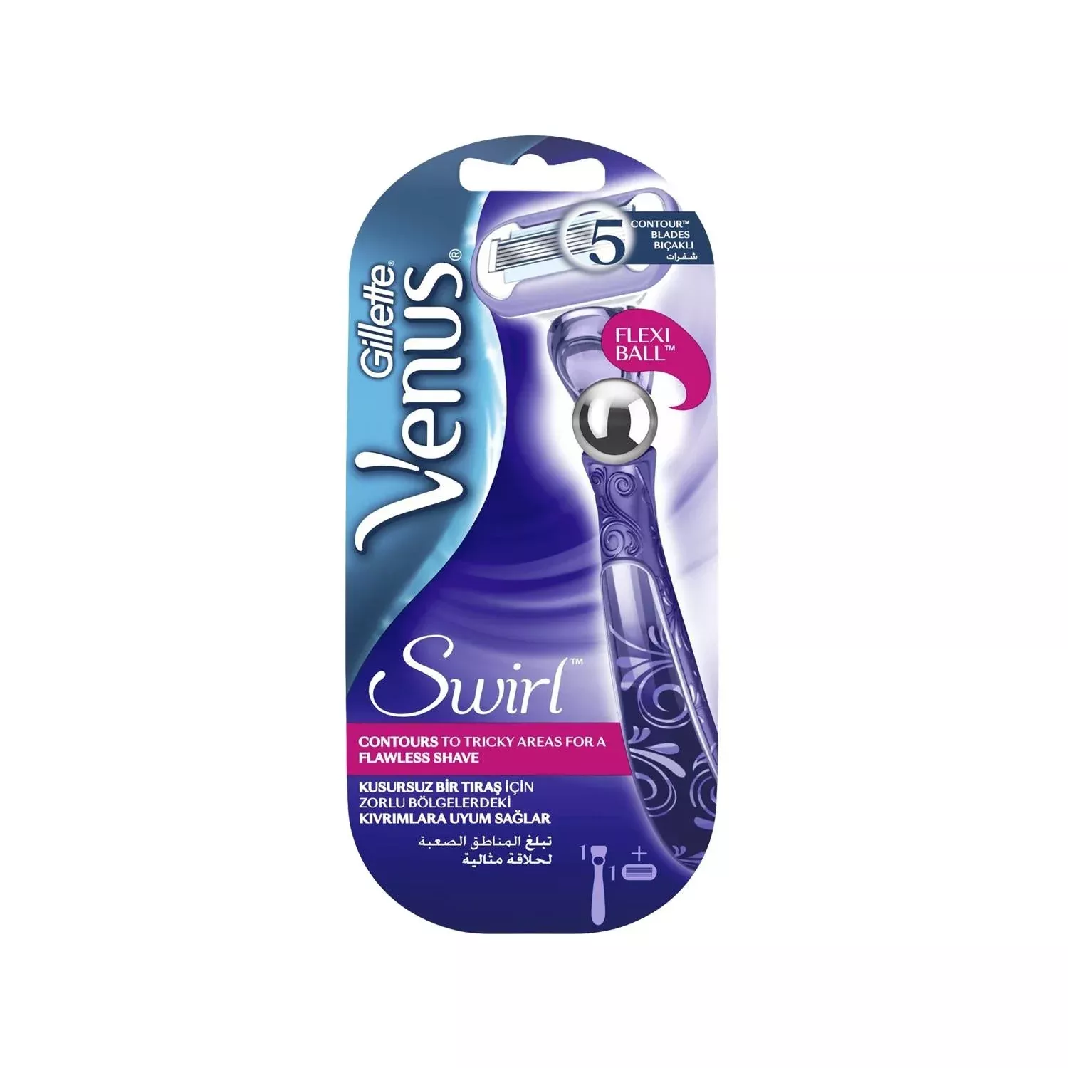 Gillette Venus Swirl Women's Razor with Replaceable Blades - Safe and Efficient Shaving for Women