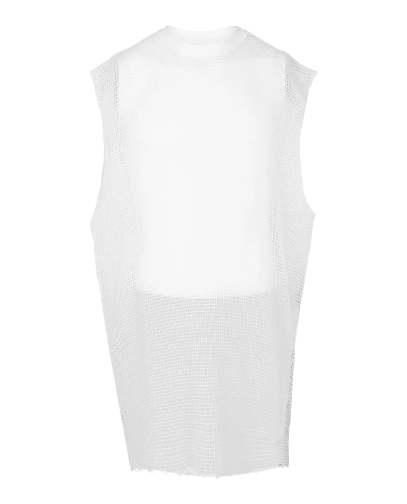 Givenchy Mens Net Tank Top With Raw-Edge Trim
