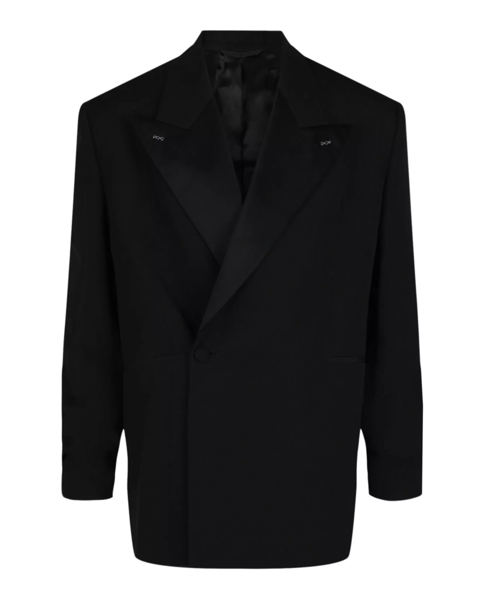 Givenchy Mens Oversized Wool Blazer With Satin Lapels
