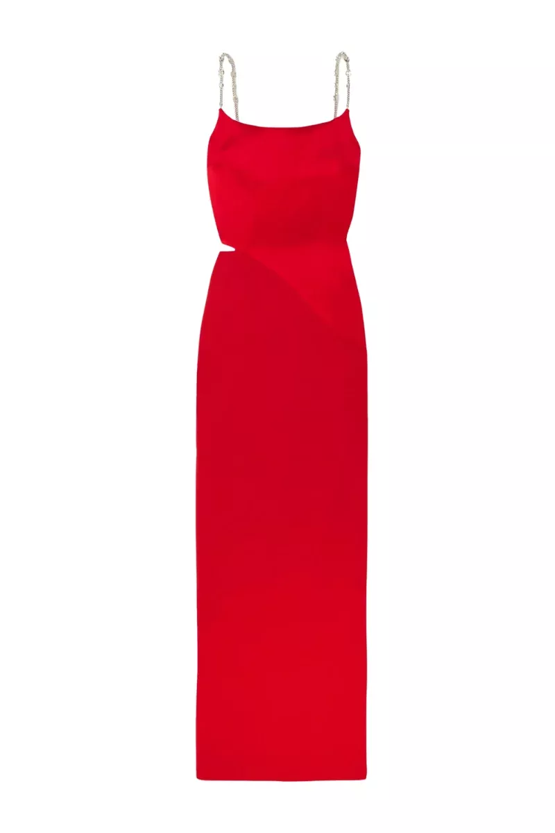 Givenchy Strap Long Dress_Vermillon