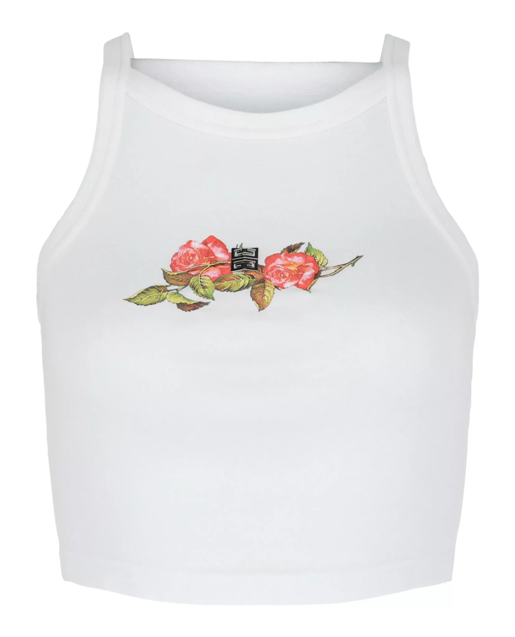 Givenchy Womens 4G And Rose Print Crop Top