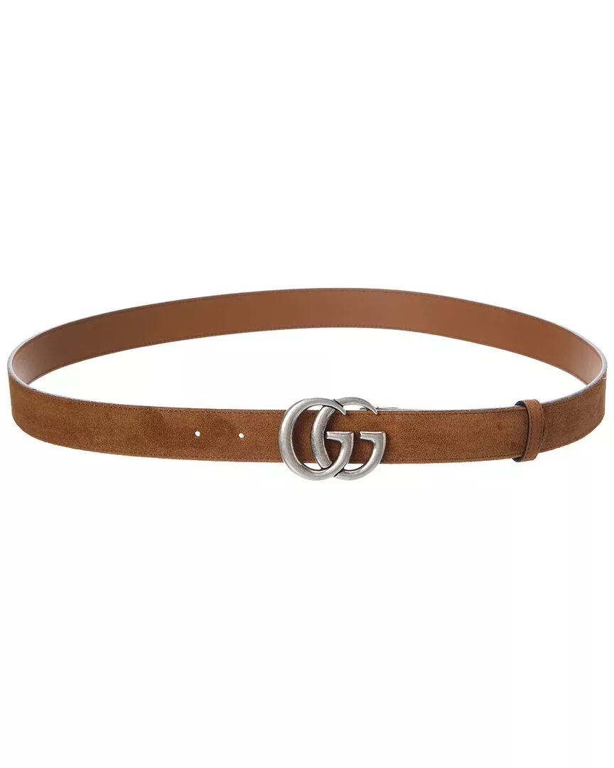 Gucci Gg Marmont Thin Suede Belt