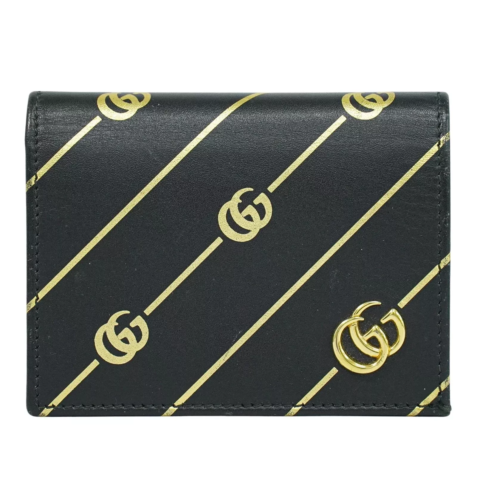 Gucci Gg Marmont Wallet Leather Black Leather Wallets Accessory (Authentic Pre-Loved)