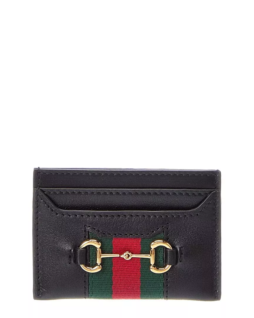 Gucci Horsebit Web Leather Card Case