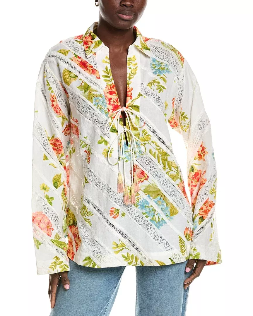 Hemant & Nandita Drop Shoulder Linen-Blend Tunic