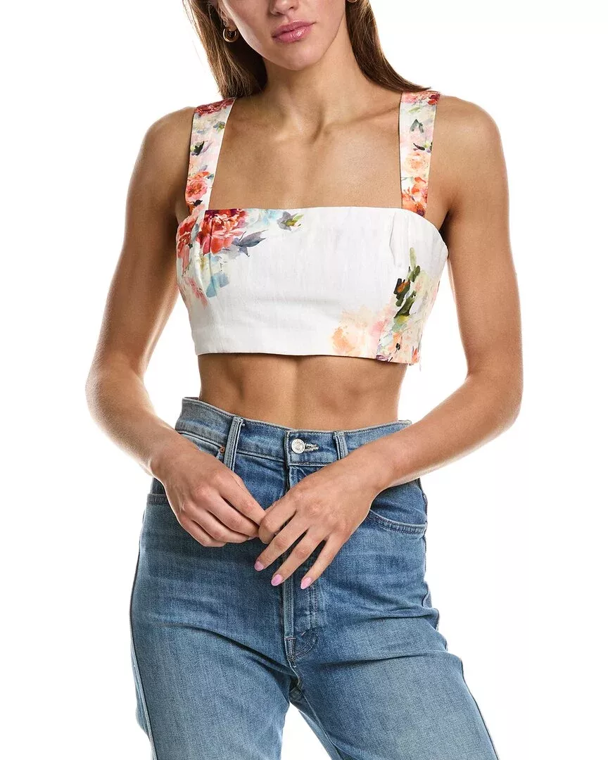 Hemant & Nandita Linen-Blend Corset Top