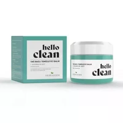 Herbaderm Hello Clean: Oleanolik Acid Oil-Based Cleansing Balm - Gentle & Effective Makeup Remover for Clear, Balanced Skin (100ml / 3.38 fl oz)