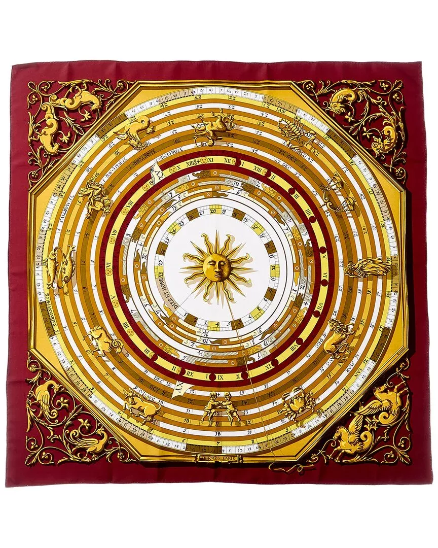 Hermès Multicolor Silk Dies Et Hore Scarf 90 (Authentic Pre-Loved)