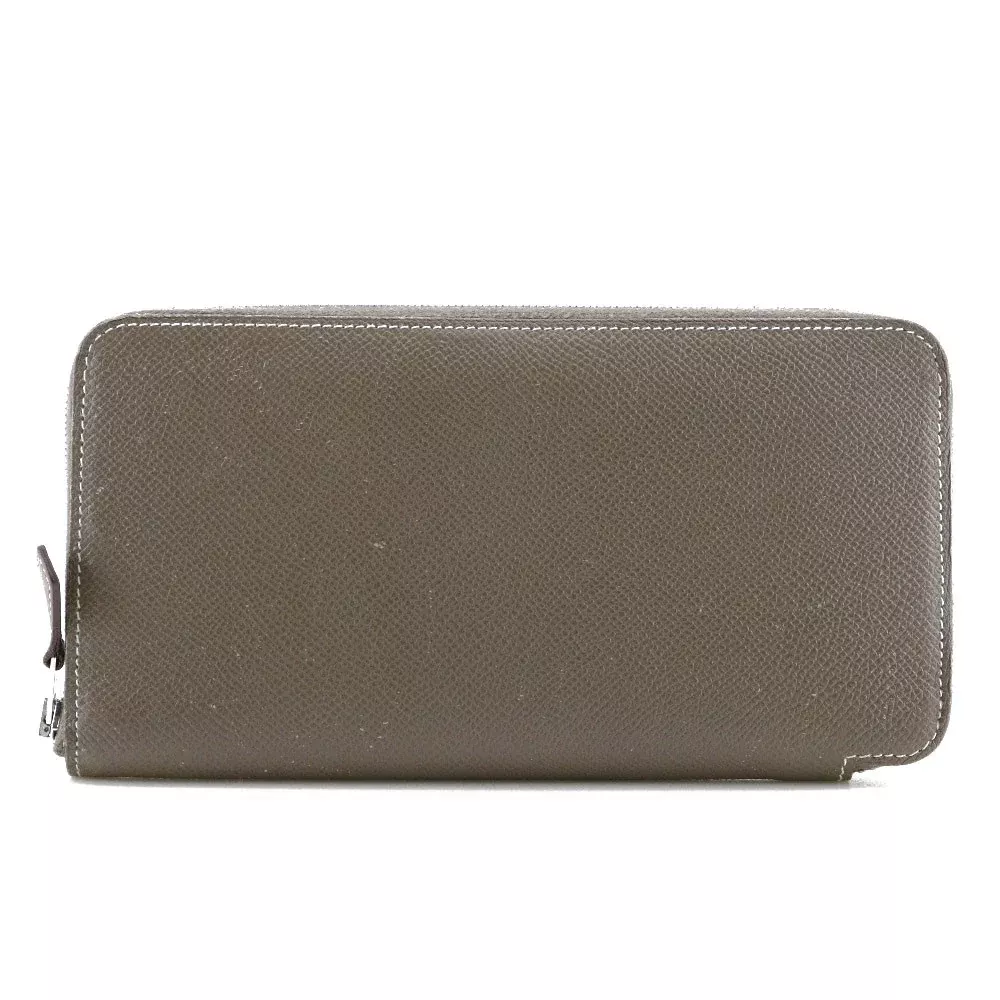 Hermes Azap Zip Around Wallet Epsom Beige Leather Wallets Accessory (Authentic Pre-Loved)